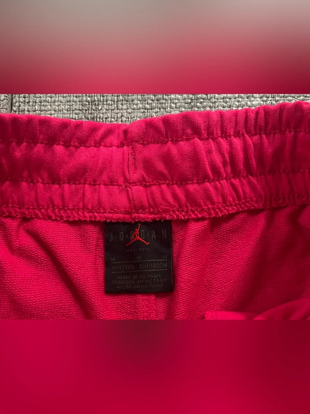 Jordan Girls M Pink Athletic Shorts Logo Patch Drawstring Elastic Waist